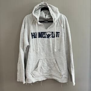 Oversized Hippy Boho Hangout Festival 2018 Gray Hoodie-Size Large